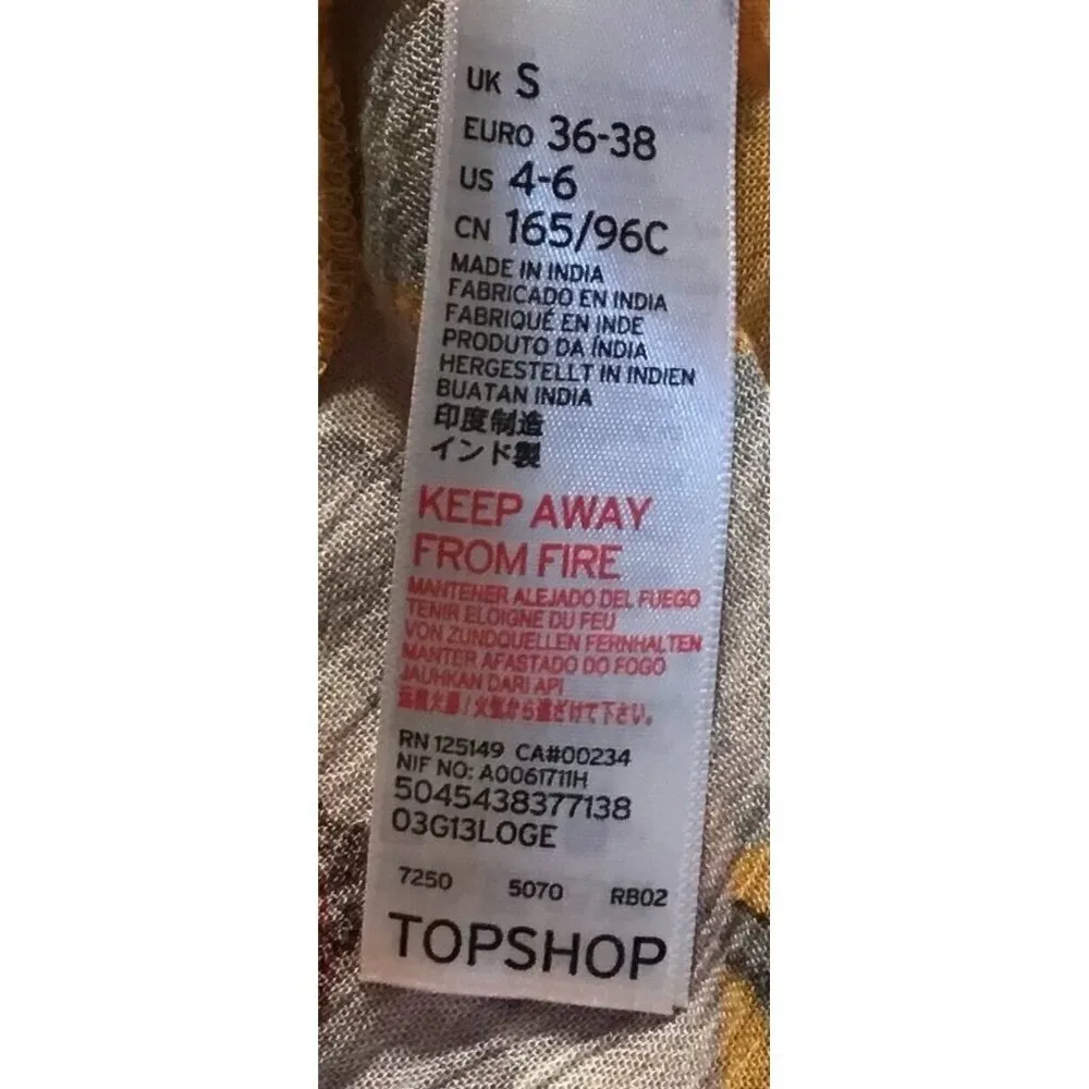 Topshop Womens Summer Resort‎ Wear Floral Print Playsuit Romper GenZ Yellow Sm - Image 4