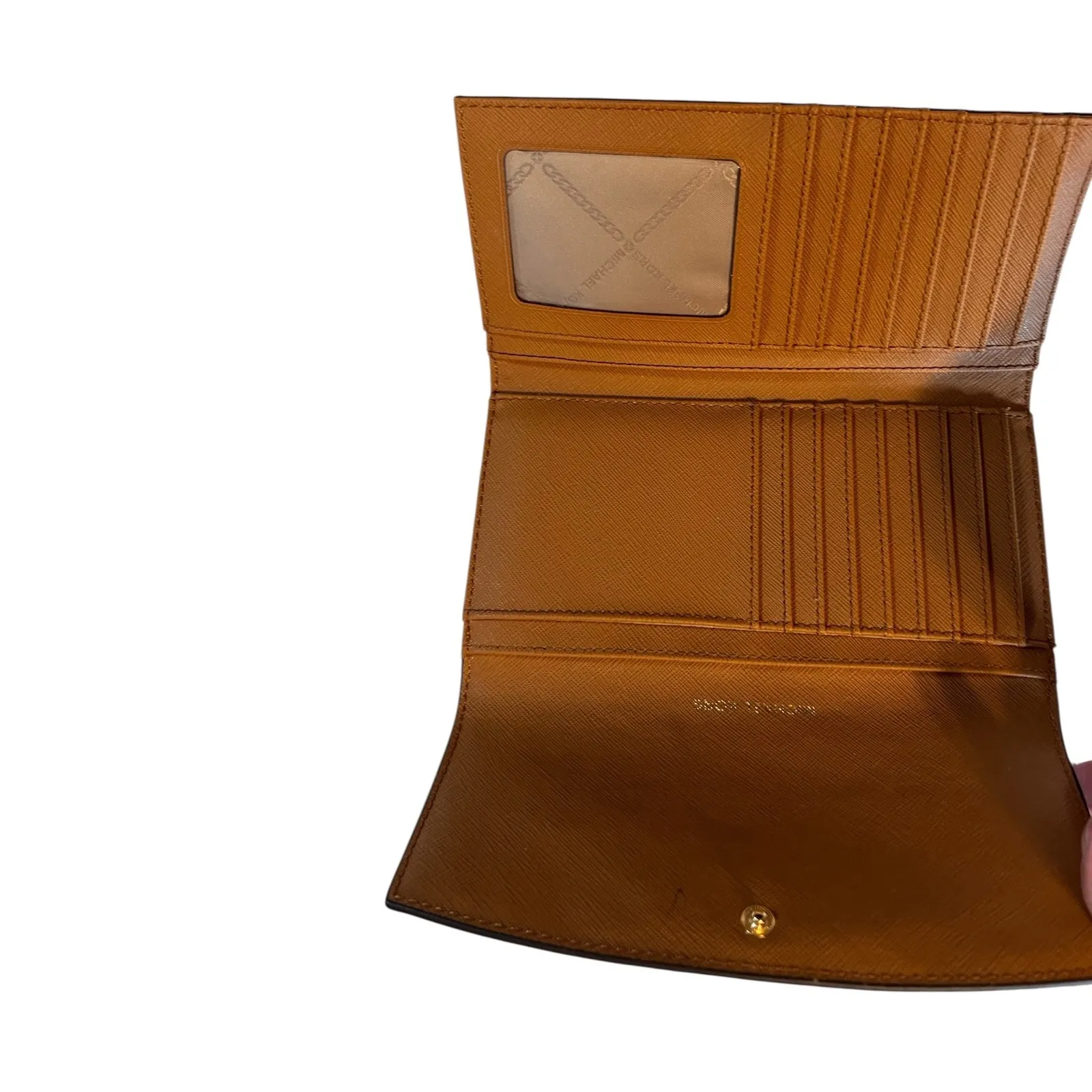 Michael Kors Studded Jet Set Travel Continental Wallet Brown MK Logo - Image 6