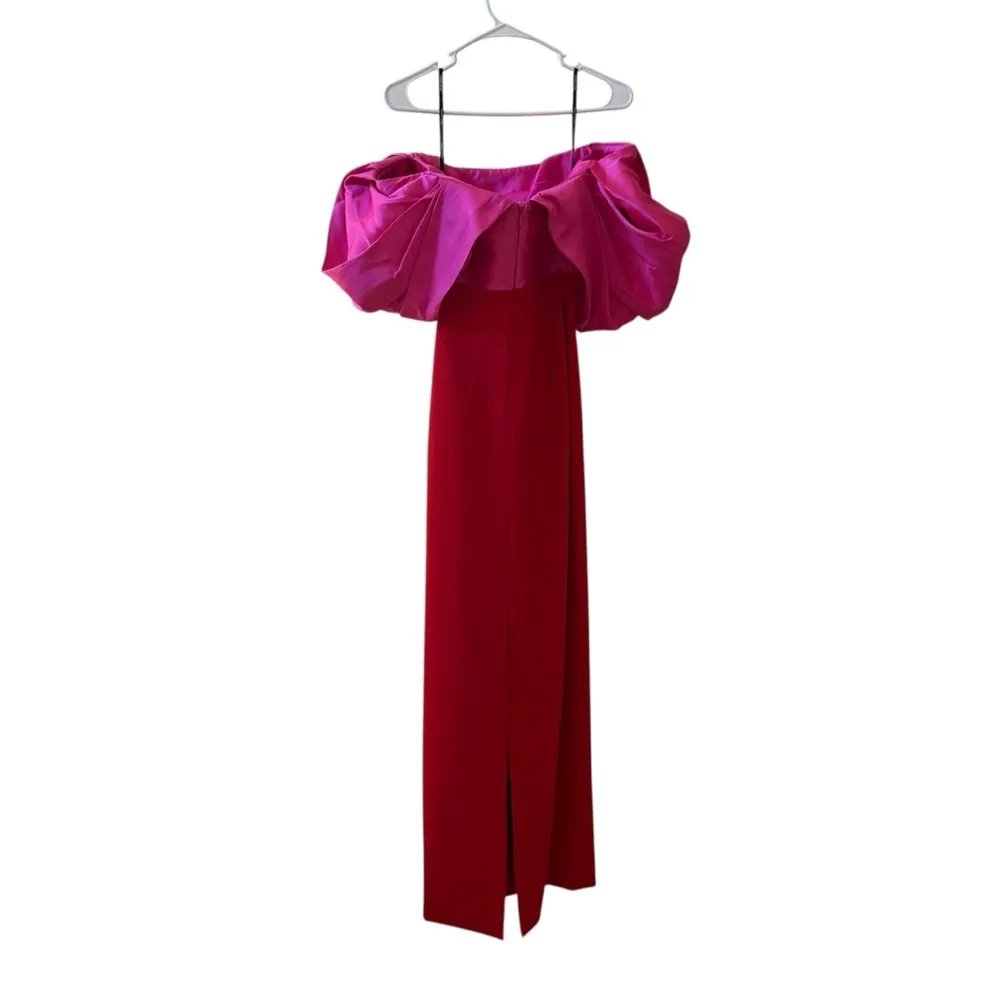 🆕 SOLACE LONDON Sian Colorblock Maxi Dress Red Sz 0 US - Image 3