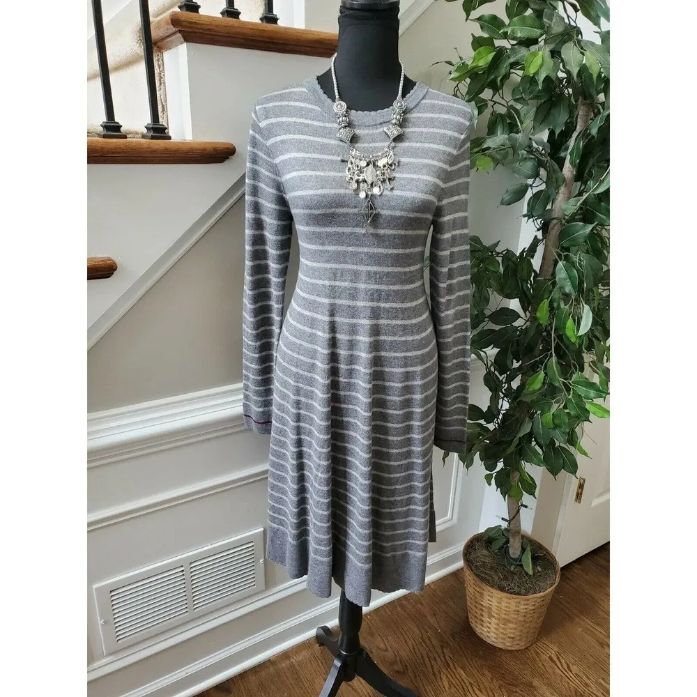 Philosophy Women's Gray Acrylic & Rayon Long Sleeve Knee Length Dress - Image 12