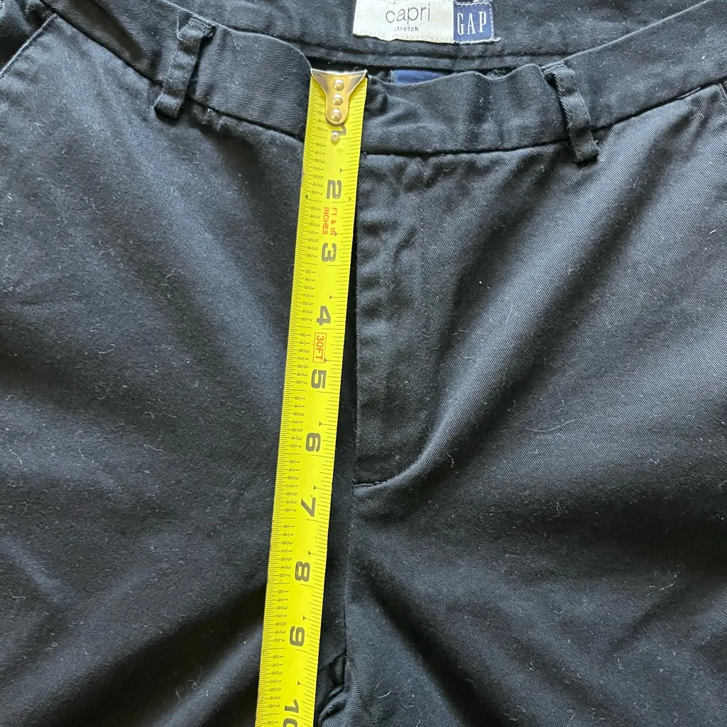 GAP Black Stretch Capri Pants Versatile Comfortable High Waist SZ 4 Baggy Casual - Image 12