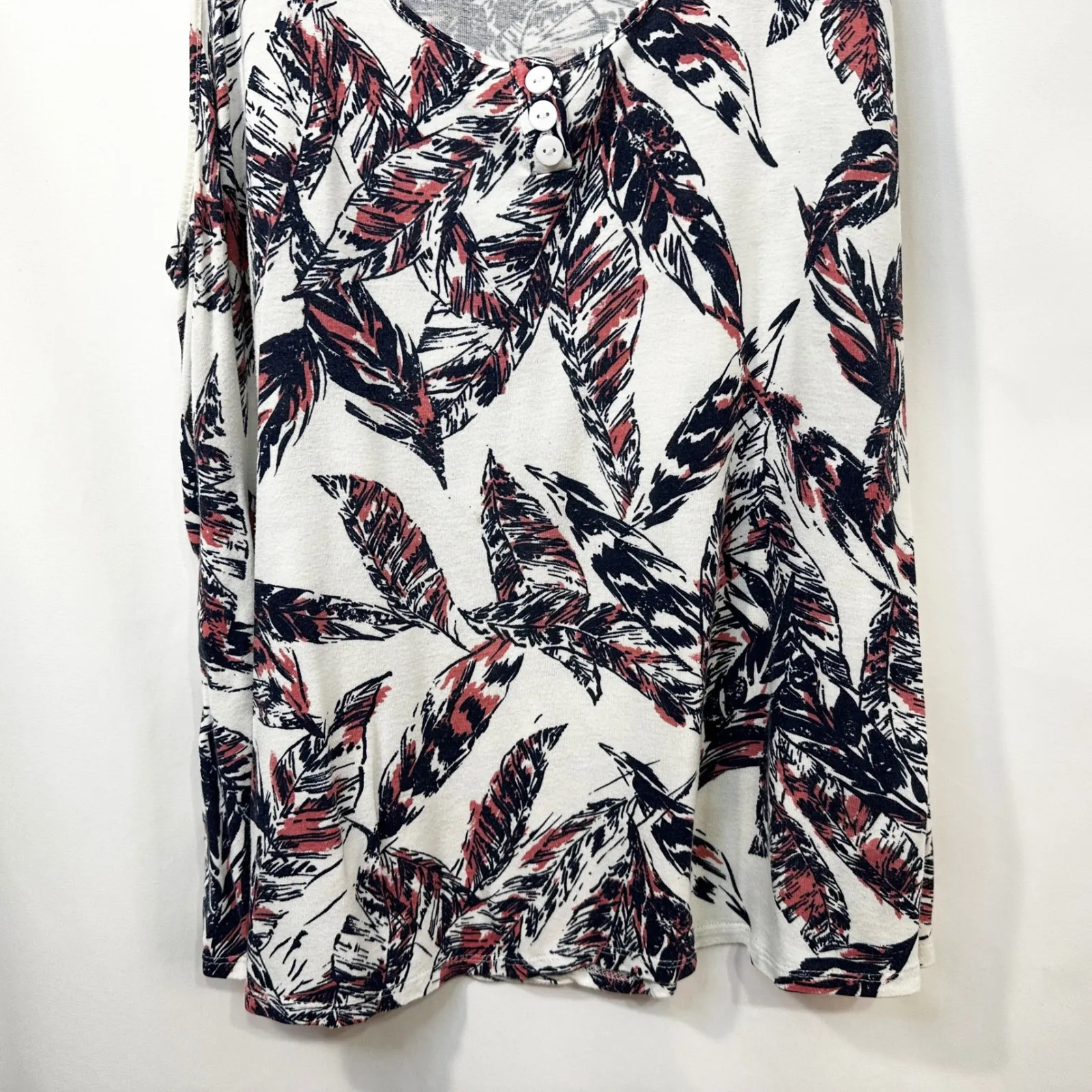 Jessica London‎ Plus Size 18/20 Tank Top Sleeveless Feather Print Boho Knit 1440 - Image 5