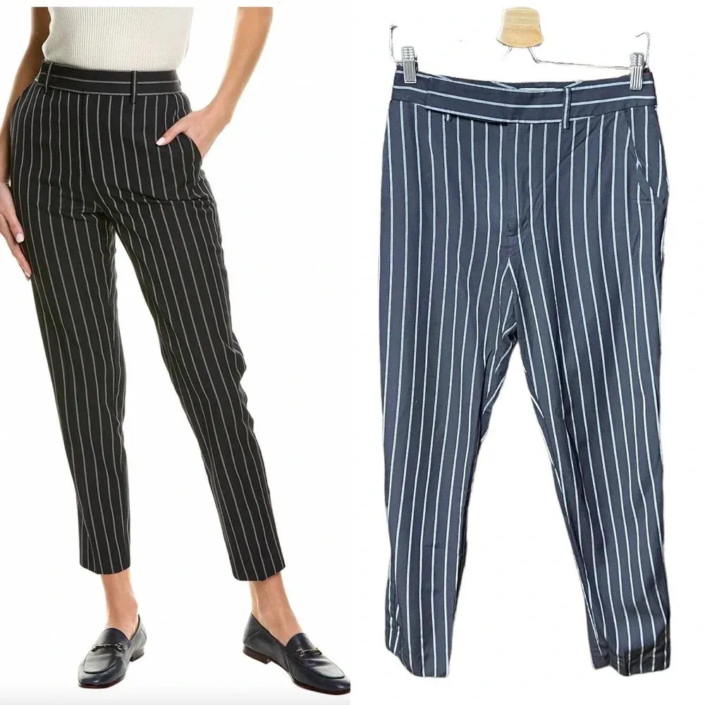 Equipment Warsaw Wool-blend Trouser In‎ Black Pinstripe Size 4 - Image 2