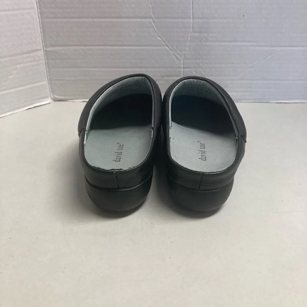 DAVID TATE‎ Women’s Black Leather Clogs Mules Size 8M - Image 12