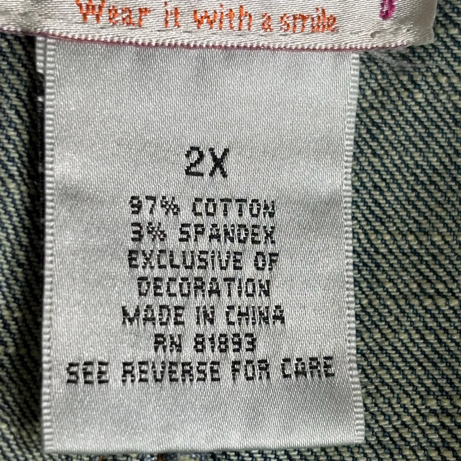 Deadstock Y2K Quacker Factory Embellished Denim Maxi Skirt Rhinestone Details Blue Size 2X - Image 8