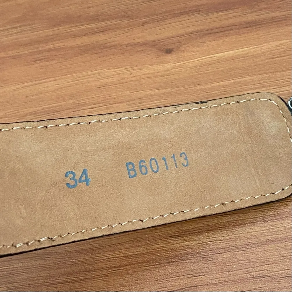 Vintage  B60113 Black Patent Leather Bling Crystal Embellished Belt 34 - Image 12