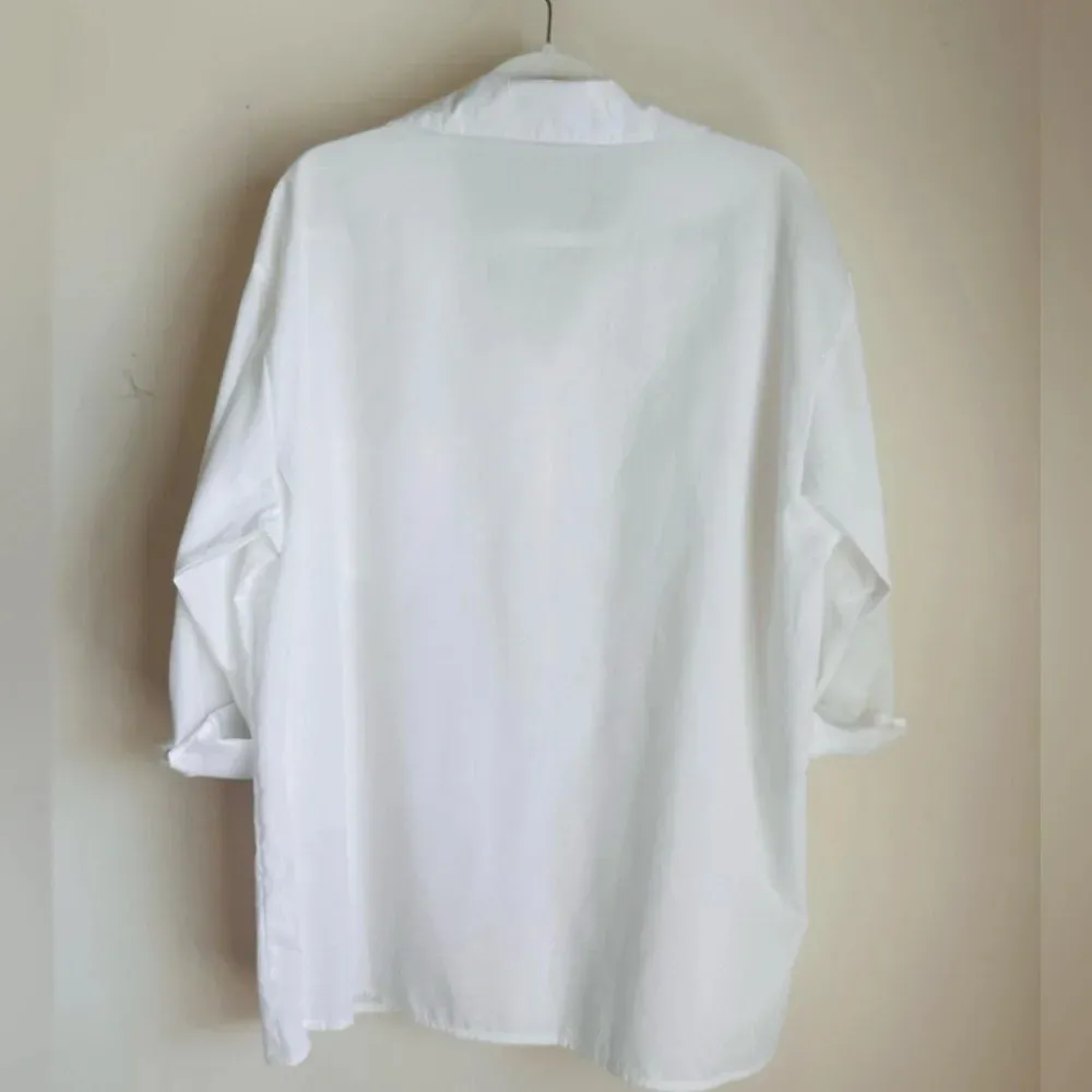 SHEIN Long Sleeve White Button Down Shirt Normcore Size M - Image 5