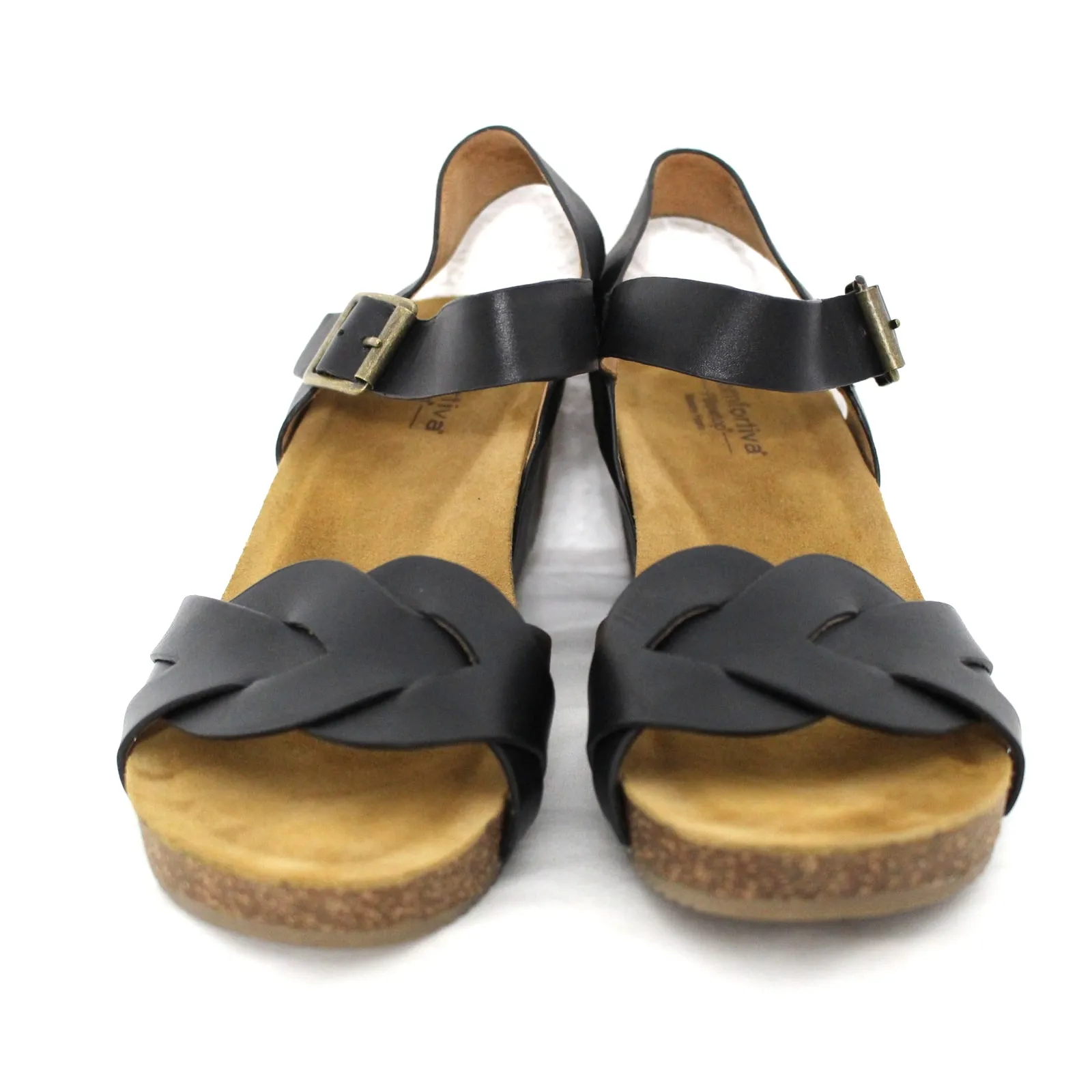 NWOB Comfortiva Erena Wedge Sandal Size 9.5 Black - Image 2