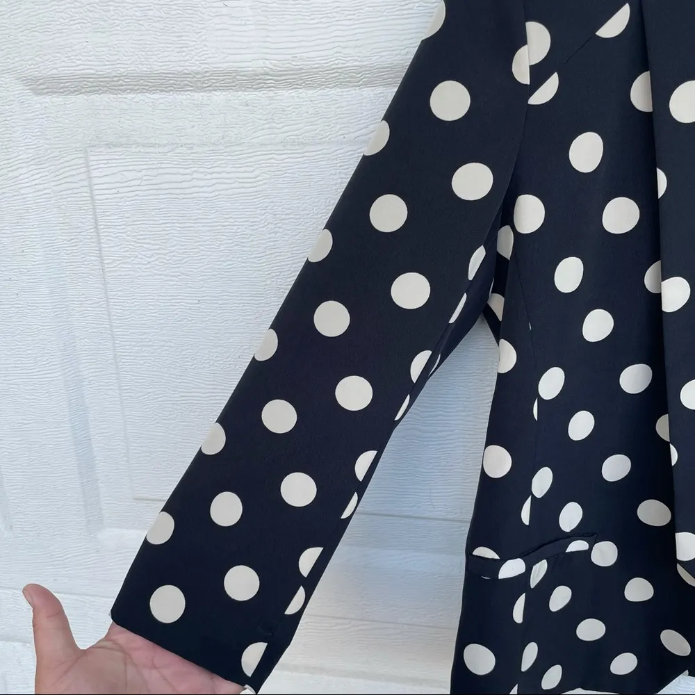 Anthropologie Corey Lynn Calter Women’s Blazer Point Black Polka Dot 2 - Image 6