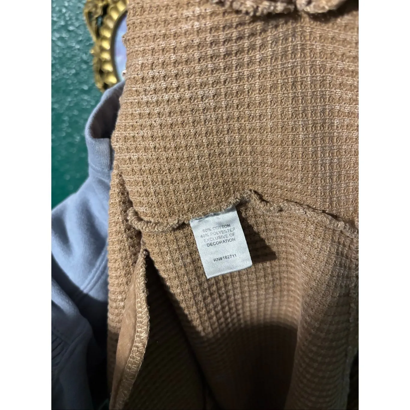 Hard Tail Forever Womens Waffle Weave Button Down Shacket Sz XL Acid Distressed Brown - Image 3