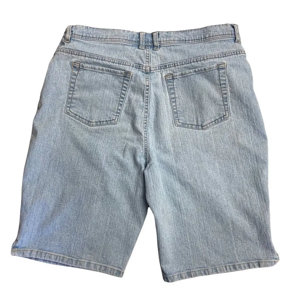 GLORIA VANDERBILT,‎ Women’s Bermuda Jean Shorts, Size 16, Blue - Image 2