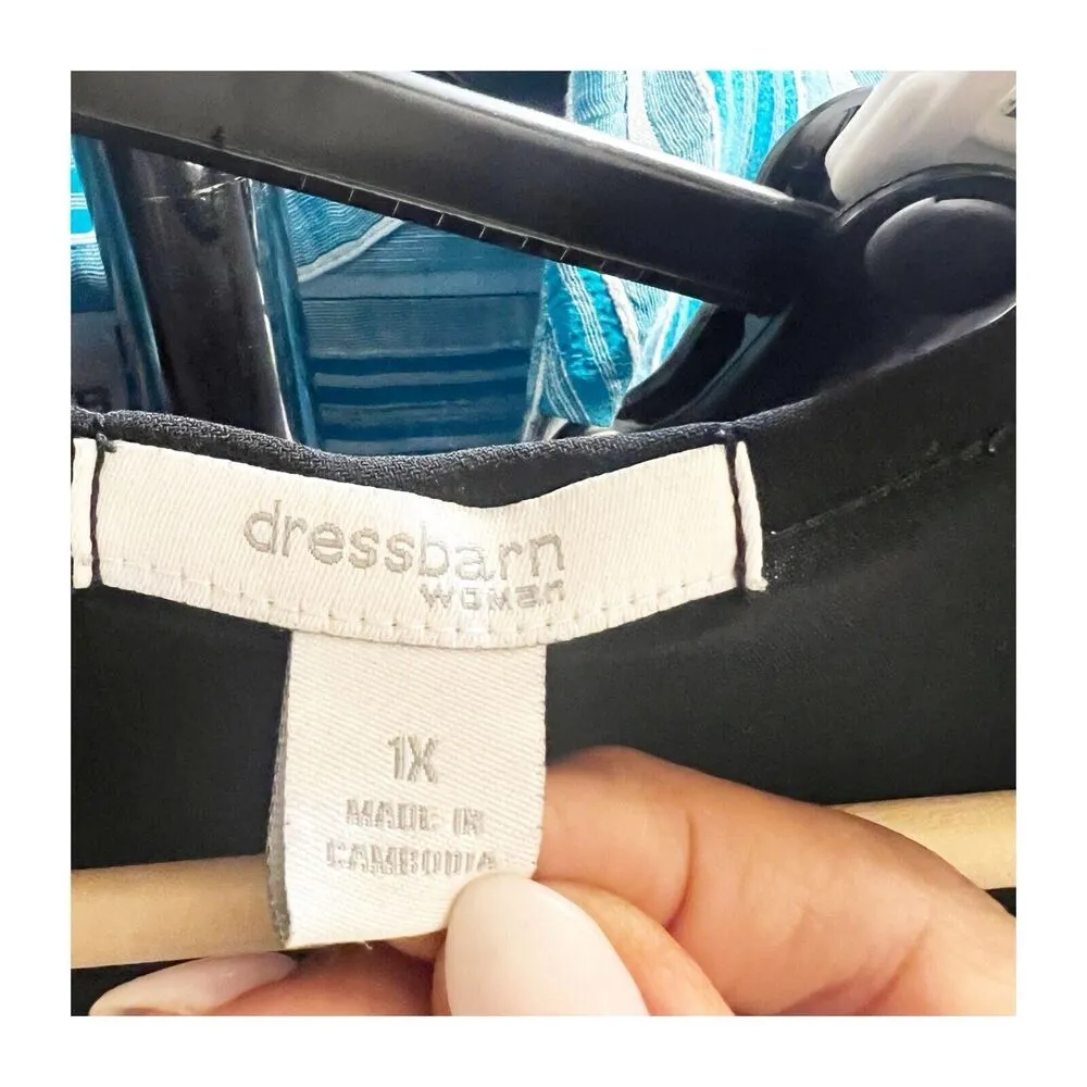 Dressbarn Mod Style Bubble Print Accordion Short Sleeve Blouse Size 1X Boxy - Image 8