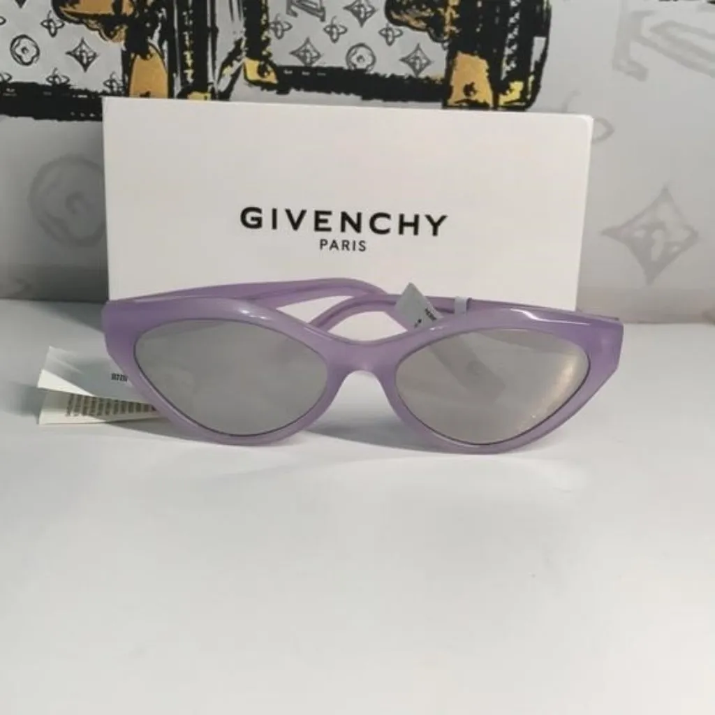 New Authentic Givenchy GV40025U Sunglasses – Purple Frame / Silver Mirror - Image 11