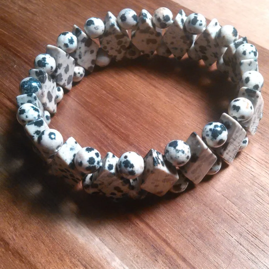 Dalmatian Jasper Princess Stretch Bracelet (6 to 7 Inch) - Image 6