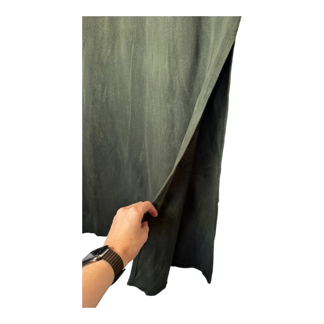 Z Supply Dress Women Medium Blue Tie Dye Long Sleeve Ruffle Henley Maxi NWT‎ - Image 6