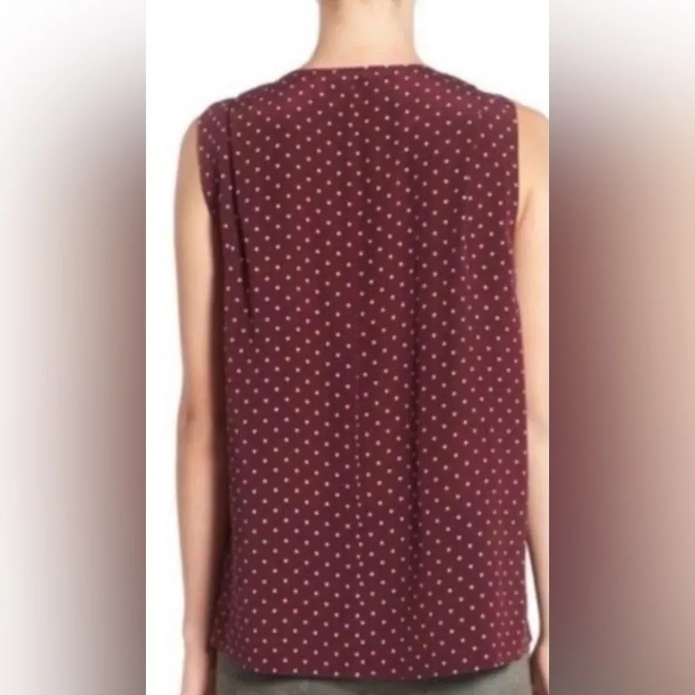 Madewell Burgundy Silk Tank Blouse in Star Mix Medium - Image 3