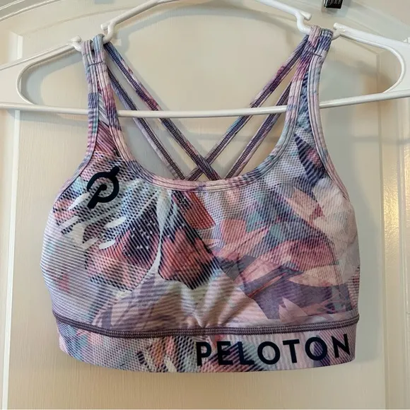 Peloton X WITH Wear It To Heart Floral Sports Bra Scrappy Cross Back Women XS. - Image 1