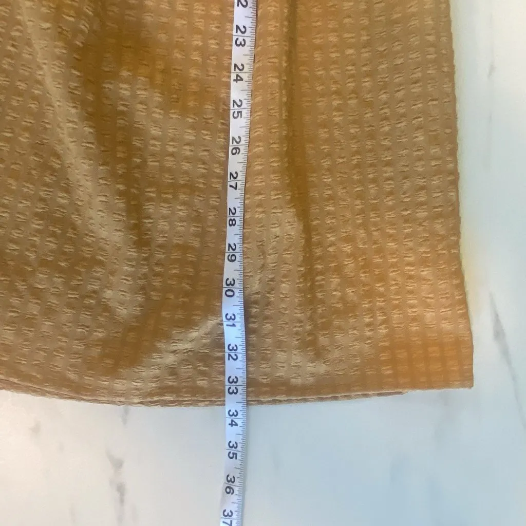 Mable Dress Puff‎ Sleeve Tiered Mustard Gold Cotton Cottagecore Mini Size Medium Yellow - Image 9