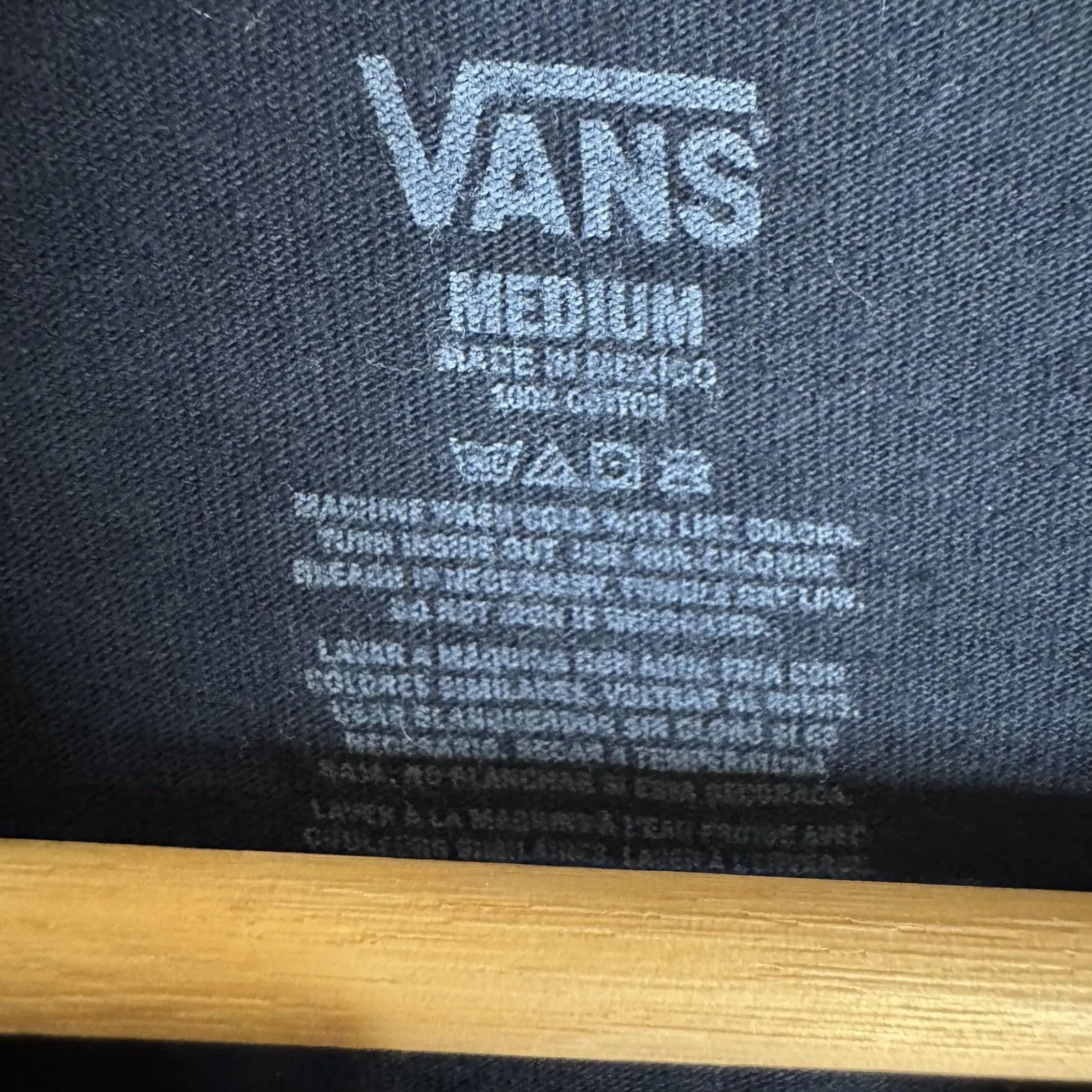 Vans Shirt Medium Navy Off The Wall Checkerboard Graphic Short Sleeve - Image 4