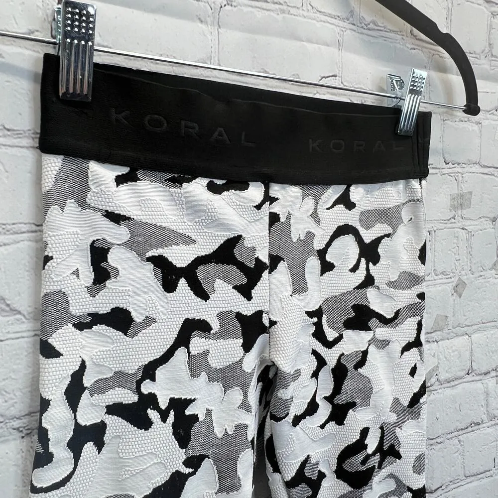 Koral Knockout White Black Camo Leggings XS Stretch Athletic Sporty Workout - Image 10