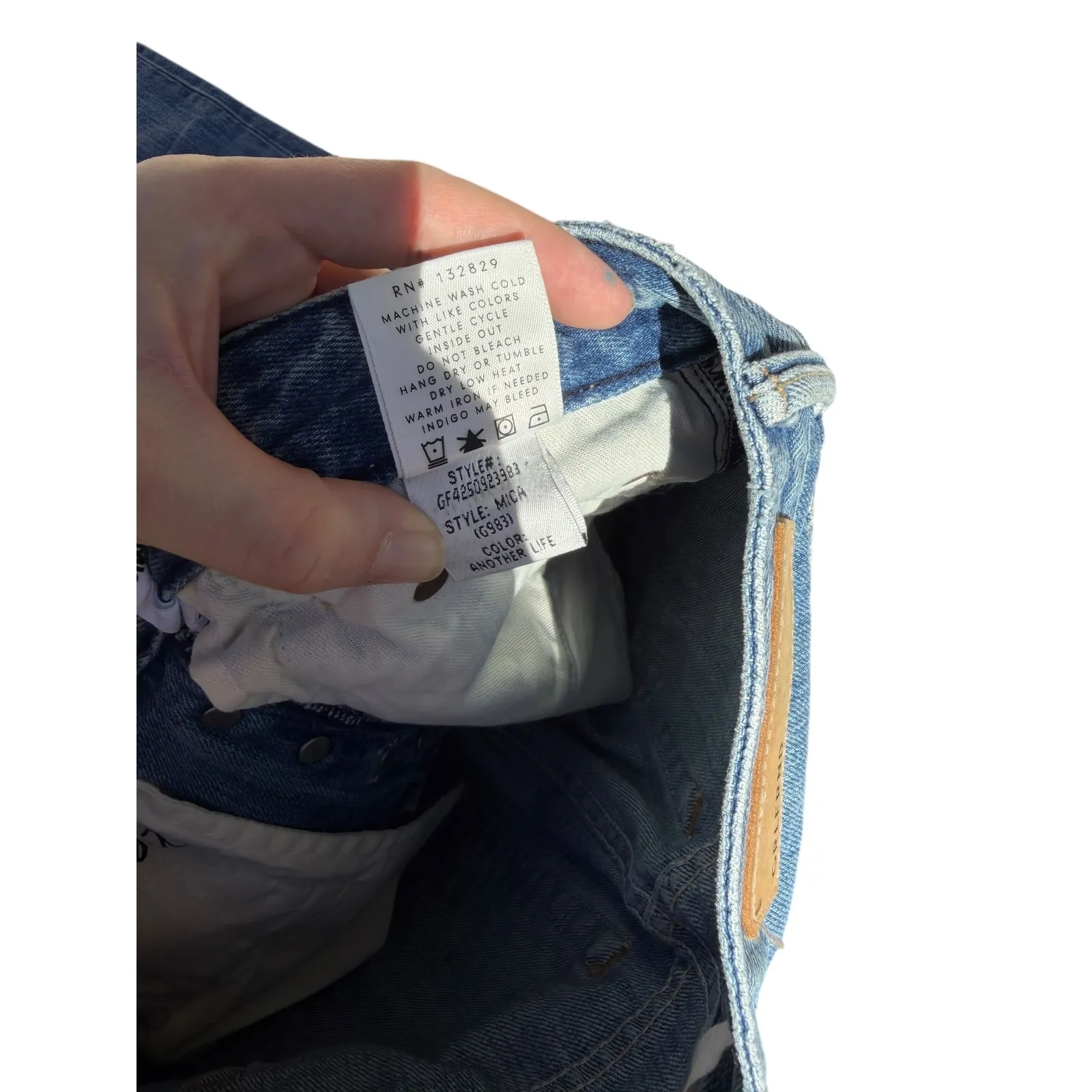 GRLFRND Mica High Rise Straight Leg Distressed Organic Cotton Jeans Size‎ 23 - Image 9