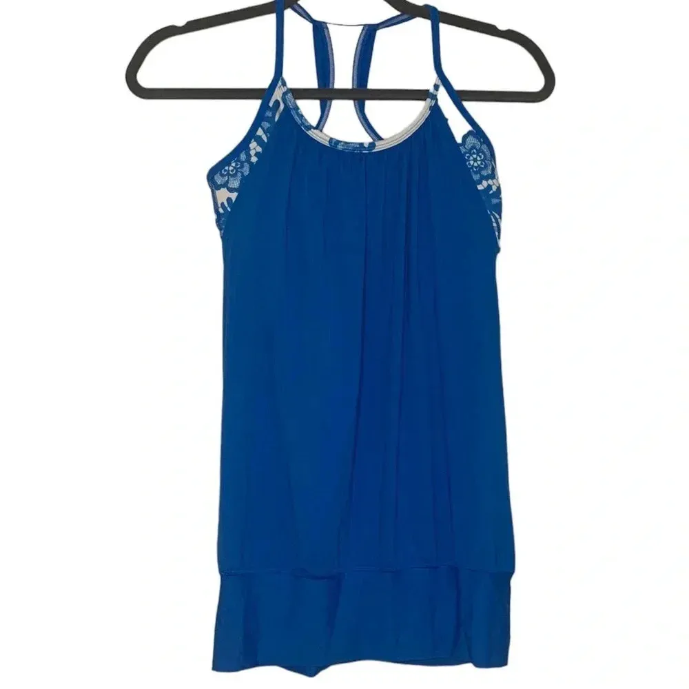 Lululemon No Limits Tank in Beaming Blue/Laceoflage Polar Cream Beaming Blue - Image 8