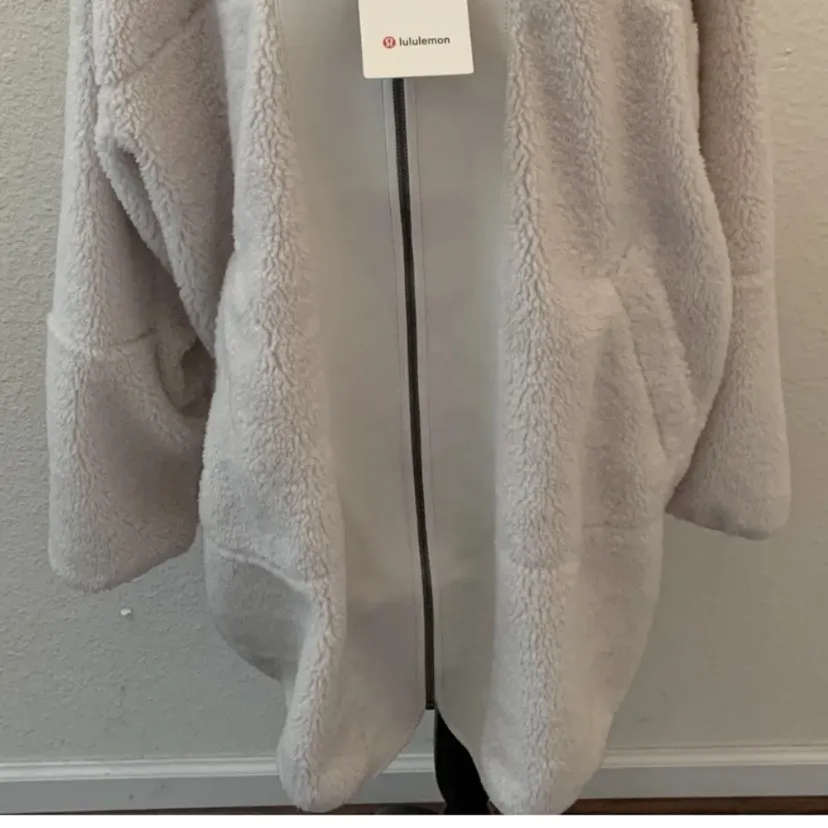 Lululemon Off White Collarless Fleece Opal Sherpa Jacket Coat 12 Large L New NWT - Image 4