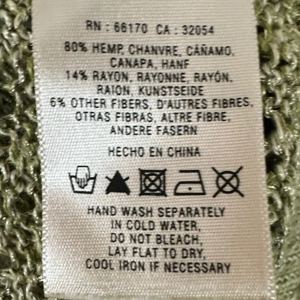 Anthropologie Guinevere Hemp Metallic Sweater XS Crewneck Gold Sheer Open Knit - Image 8