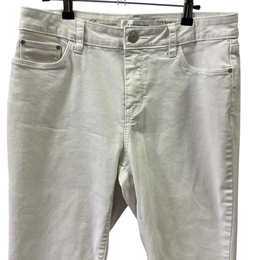 Croft & Barrow White High Rise Straight Stretch Premium Denim Jeans Womens 10 - Image 2