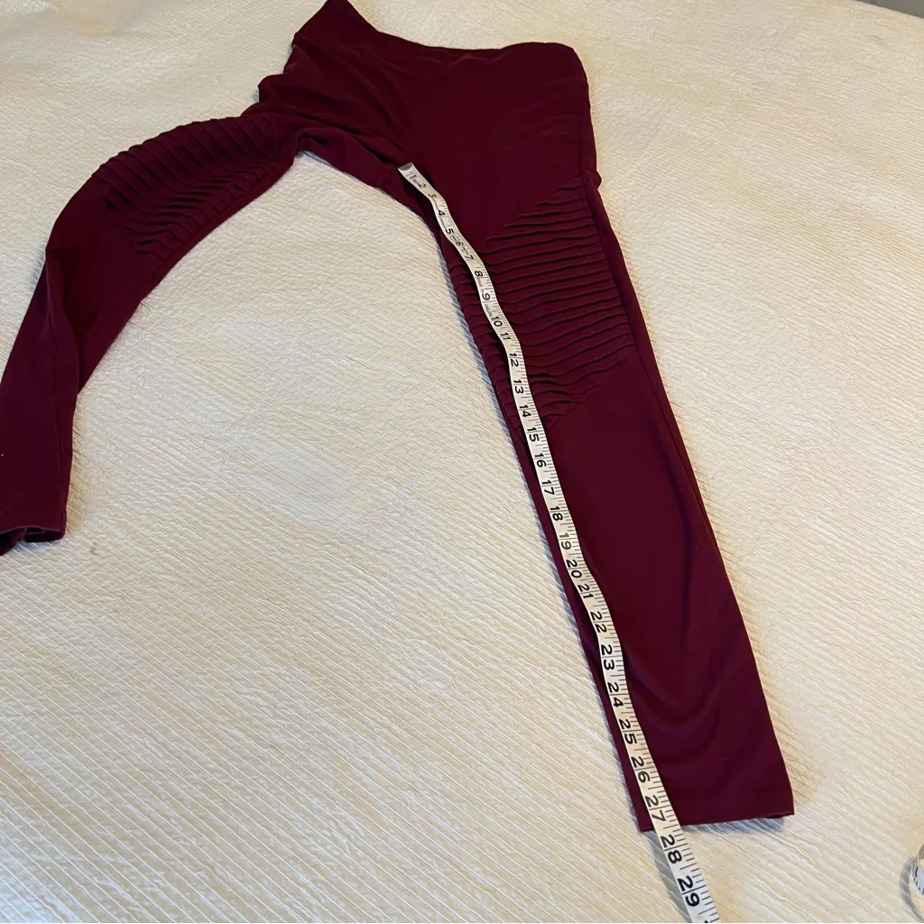 Leggings size maroon wine burgundy Small - Image 7