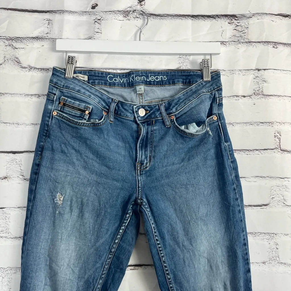 Calvin Klein Ankle Skinny Jeans Medium Wash Women’s 30 Stretch Denim Mid Rise - Image 5