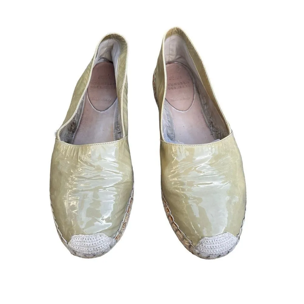 BRUNELLO CUCINELLI Green Patent Leather Espadrilles 36.5 - Image 2