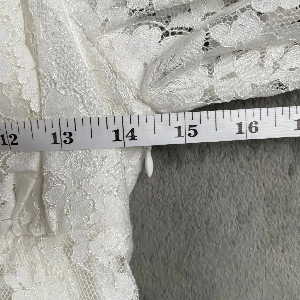 ASTR The Label Women’s S White Lace Puff Sleeve Mini Dress Coquette Cottagecore - Image 5