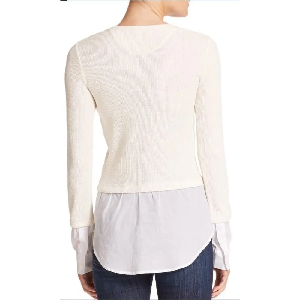 Theory Mikaela Layered Top in Cream/White Size Small - Image 2