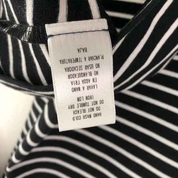 New  Lace Trim Short Sleeve Striped T-Shirt Black White - Image 19