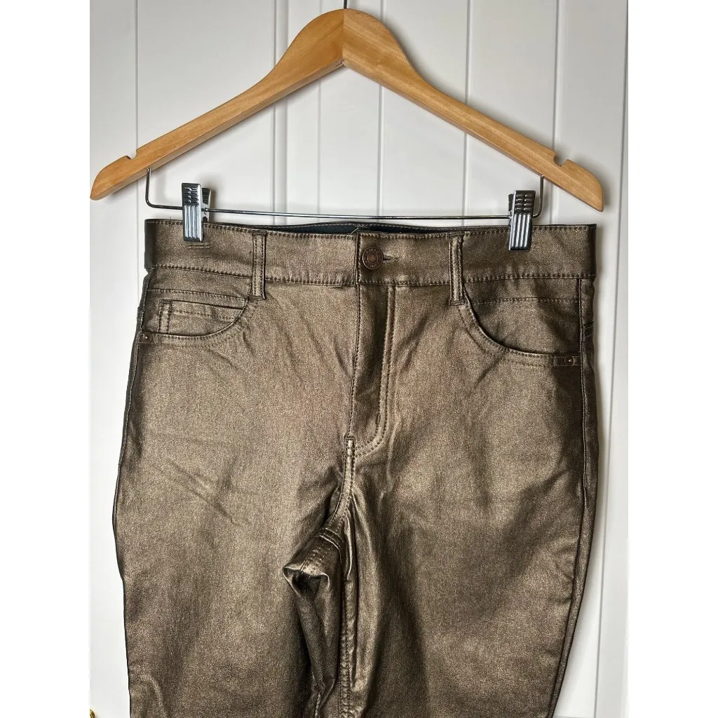 Gibson Latimer Womens Metallic Bronze Skinny Jeans Size 10 - Image 4