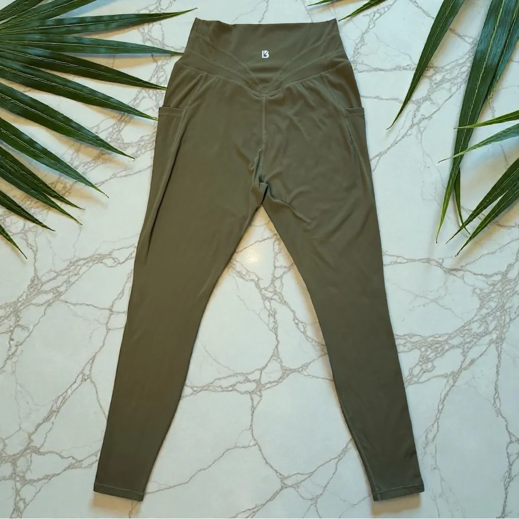 BUFFBUNNY Monarch High Rise Leggings – Olive Green | Size Medium - Image 6