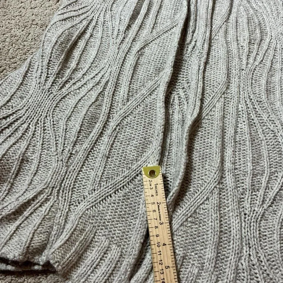 CABI Beige Wool Cable Knit Open Front Long Sleeveless Cardigan Vest Sweater XS - Image 4