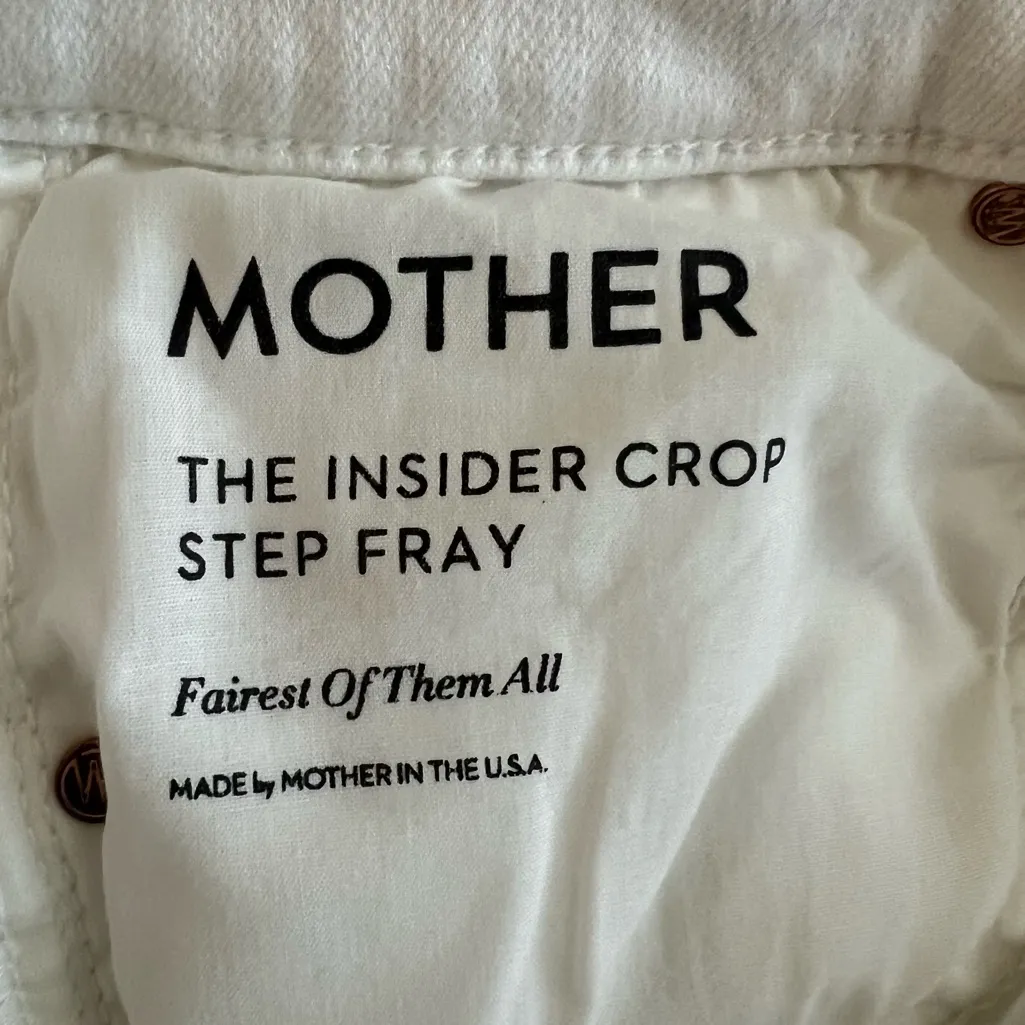 Mother Women’s The Insider Crop Step Fray White Jeans In Fairest Of Them All 27 - Image 9