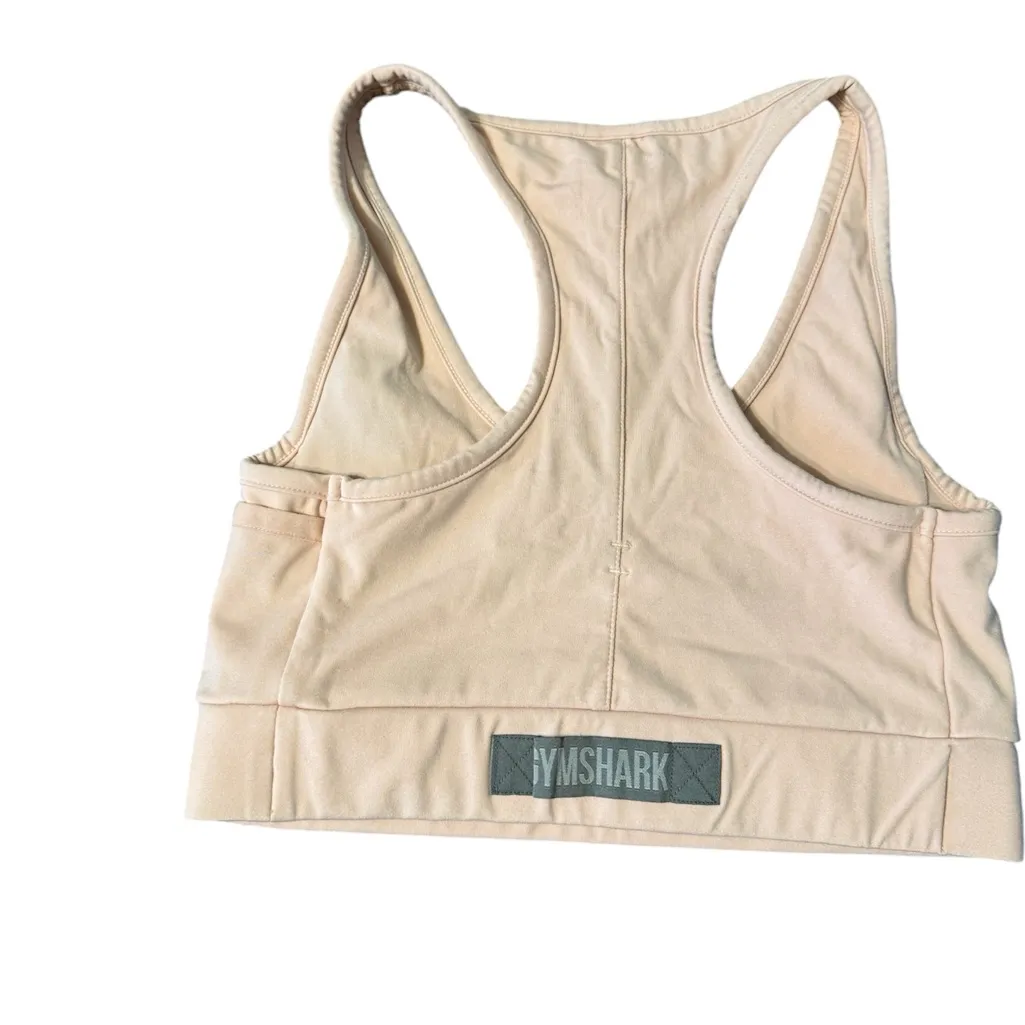 Gymshark Small Light Pink Sport Bra Front‎ Zip Pocket Detail CP - Image 2