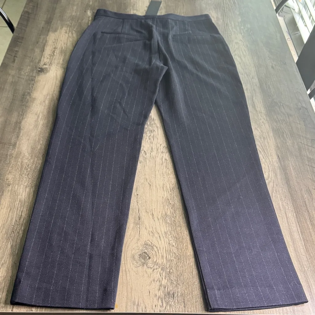 Kobi Halperin Navy Novelty Knit Pinstripe Cigarette Pant Blue Size 4 - Image 6