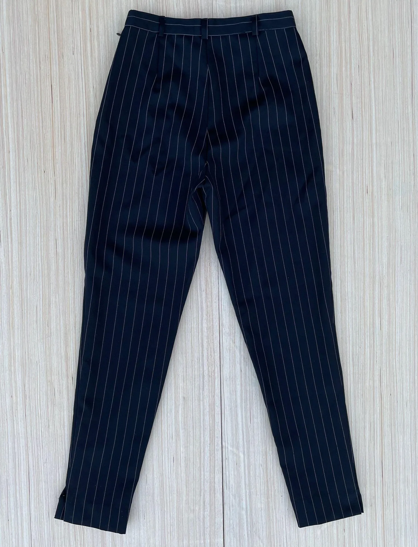 Elisabetta Rogiani black pinstripe trousers pants size IT 42 US 6 small 26” - Image 2
