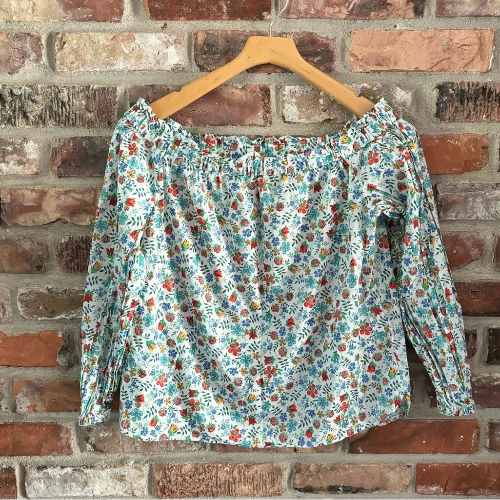 J. Crew Liberty Edenham Floral Off The Shoulder Blouse, 4 - Image 4