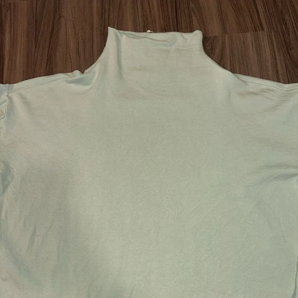 EILEEN FISHER mint‎ Tencel Organic Cotton Blend Turtleneck Sweater M - Image 2