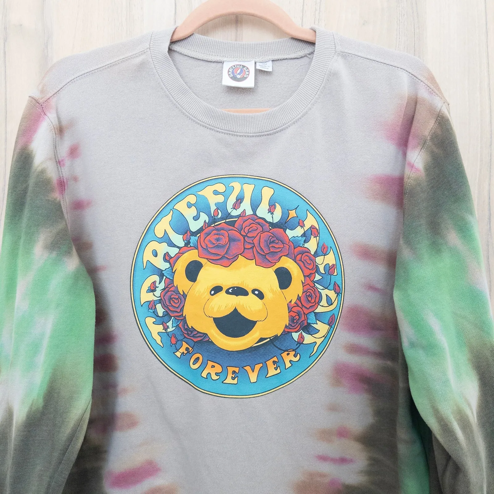 Grateful Dead Forever Womens Sweatshirt Crew Neck Size S Tie Dye Graphic Y2K - Image 2