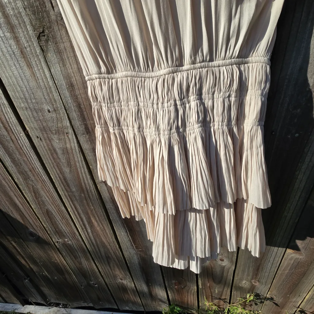 Current Air Ecru Mini Dress With Pleated Skirt XS - Image 11