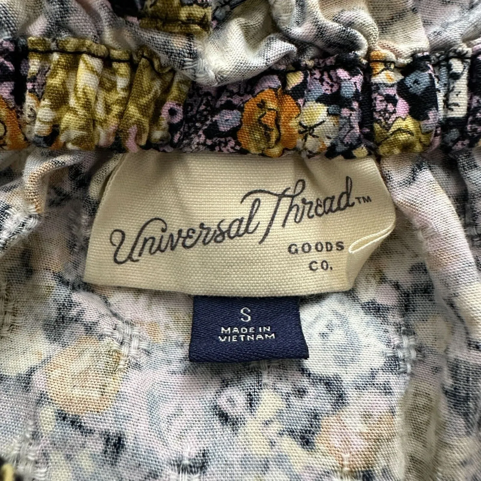 Universal Thread Women Floral Print Ruffle Neck Cottagecore Blouse S 100% Cotton - Image 7