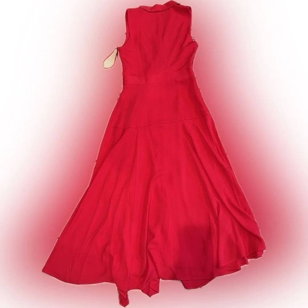 NWOT Reiss Claire collar pleated rose color midi-dress size 0 - Image 7