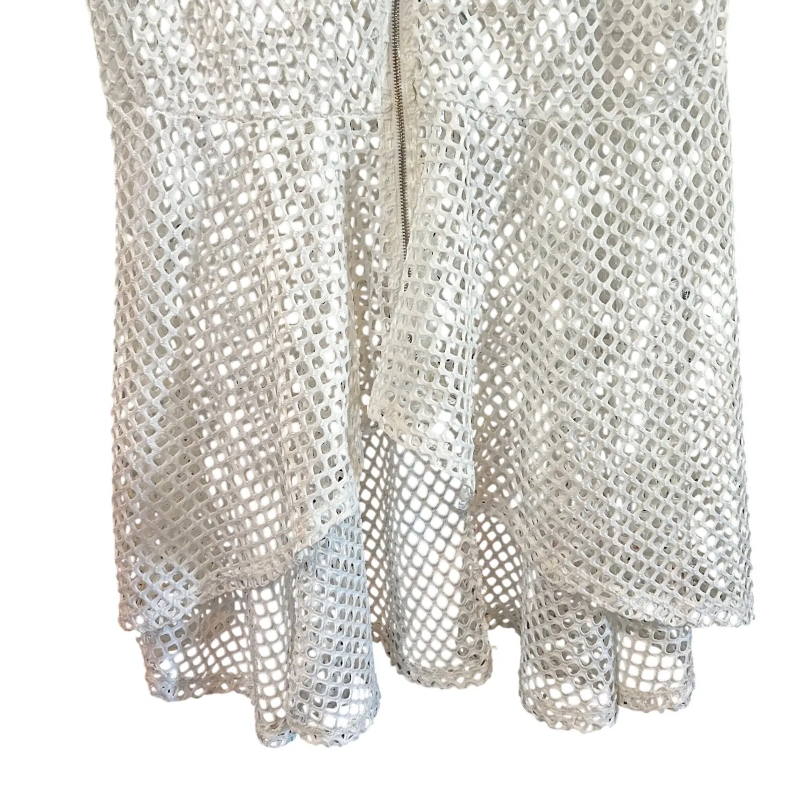 Triple Five Soul White Fishnet Sleeveless Zip Up Festival‎ Rave Dress Plus Size XXL - Image 2
