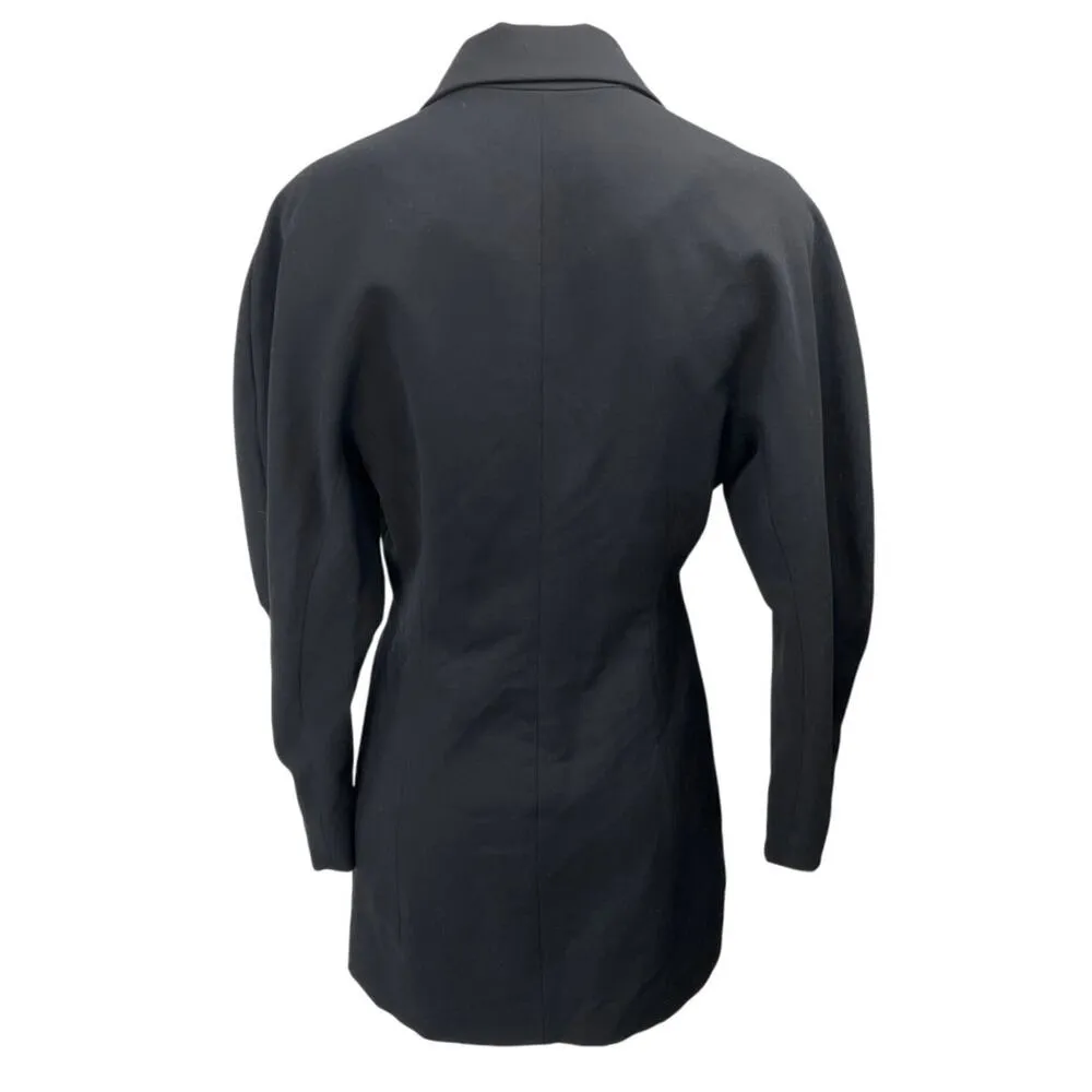 Zara Women's Black Double Breasted Notch Collar Tuxedo Blazer Jacket Dress Sz S - Image 4